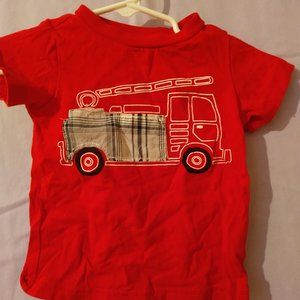 Infant graphic design short sleeve tee, Firetruck, 6-9 month